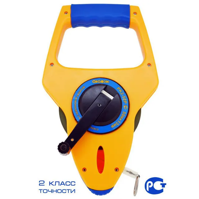 РУЛЕТКА GEOBOX РК2-50Р, 50 М, 2 КЛАСС, НЕЙЛОНОВАЯ ЗАЩИТА